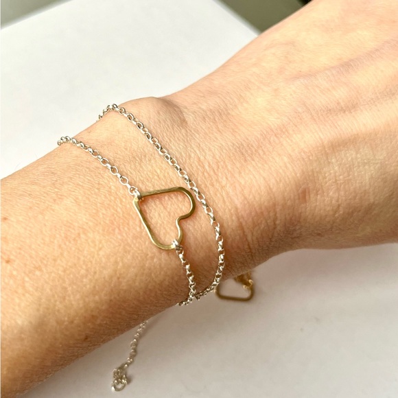 NWT Heart charm choker necklace, 15” long. 4 variants available. Gold filled - Picture 5 of 10